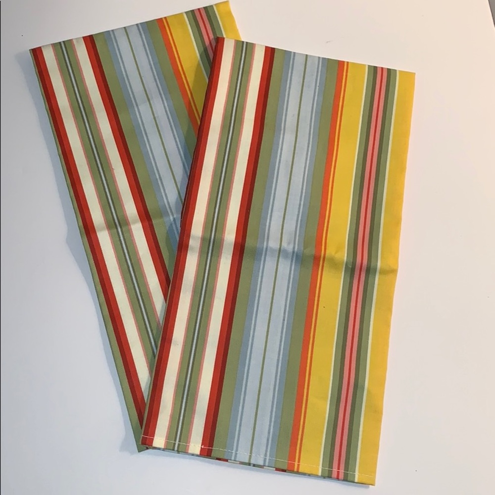 Longaberger Home Striped Cotton Napkins Pair